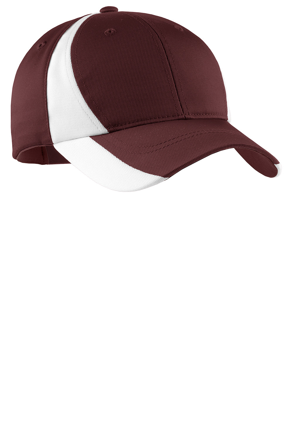Sport-Tek YSTC11 Dry Zone Colorblock Hat Maroon/White Front