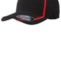 Sport-Tek Mens Moisture Wicking Stretch Fit Hat - Black/True Red