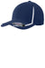Sport-Tek STC16 Mens Moisture Wicking Stretch Fit Hat Navy Blue/White Front