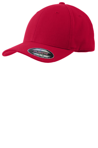 Sport-Tek STC17 Mens Moisture Wicking Stretch Fit Hat Red Front
