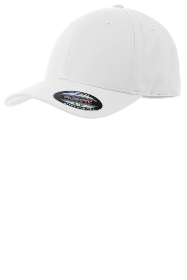 Sport-Tek STC17 Mens Moisture Wicking Stretch Fit Hat White Front