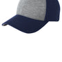 Sport-Tek Mens Adjustable Hat - Heather Vintage Grey/True Navy Blue