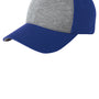 Sport-Tek Mens Adjustable Hat - Heather Vintage Grey/True Royal Blue