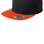 Sport-Tek Mens Adjustable Hat - Black/Deep Orange