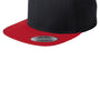 Sport-Tek Mens Adjustable Hat - Black/True Red