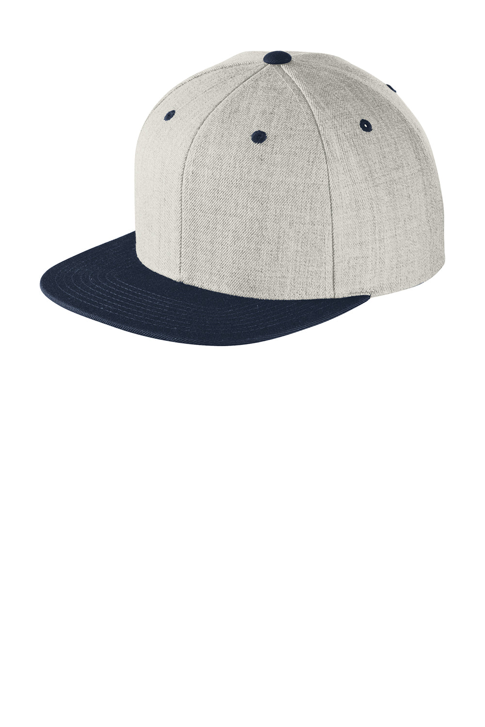 Sport-Tek STC19 Mens Heather Grey/True Navy Blue Adjustable Hat —