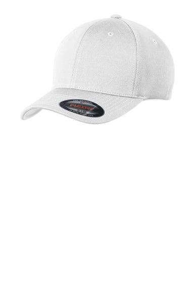 Sport-Tek STC22 Mens Cool & Dry Moisture Wicking Stretch Fit Hat White Front