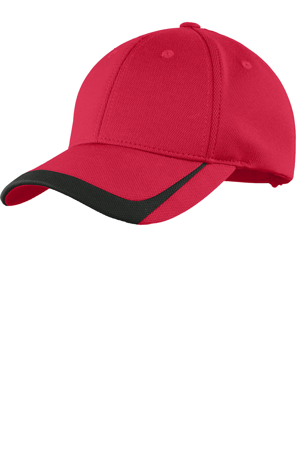 Sport-Tek STC24 Mens Moisture Wicking Adjustable Hat Red/Black Front