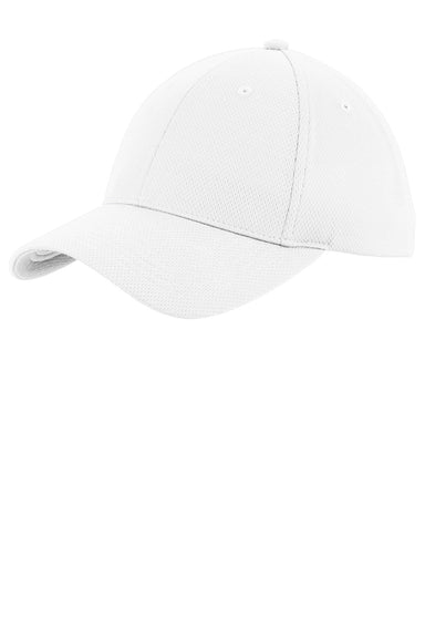 Sport-Tek STC26 Mens Moisture Wicking Adjustable Hat White Front