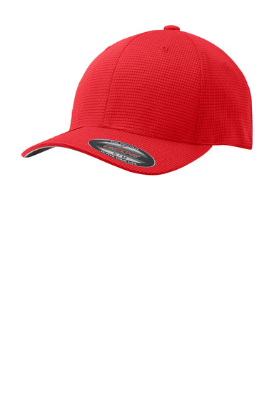 Sport-Tek STC33 Mens Moisture Wicking Stretch Fit Hat Red Front