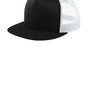 Sport-Tek Mens Adjustable Trucker Hat - Black/White