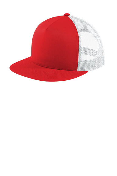 Sport-Tek STC38 Mens Adjustable Trucker Hat Red Front