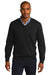 Port Authority SW285 Mens Long Sleeve V-Neck Sweater Black Front