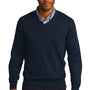 Port Authority Mens Long Sleeve V-Neck Sweater - Navy Blue