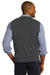 Port Authority SW286 Mens V-Neck Sweater Vest Heather Charcoal Grey Back