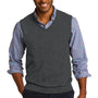 Port Authority Mens V-Neck Sweater Vest - Heather Charcoal Grey