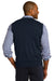 Port Authority SW286 Mens V-Neck Sweater Vest Navy Blue Back