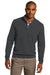 Port Authority SW290 Mens Long Sleeve 1/4 Zip Sweater Heather Charcoal Grey Front