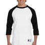 Champion Mens 3/4 Sleeve Crewneck T-Shirt - White/Black