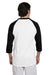 Champion T1397 Mens 3/4 Sleeve Crewneck T-Shirt White/Black Back