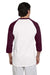 Champion T1397 Mens 3/4 Sleeve Crewneck T-Shirt White/Maroon Back