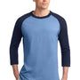 Sport-Tek Mens 3/4 Sleeve Crewneck T-Shirt - Carolina Blue/Navy Blue