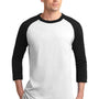 Sport-Tek Mens 3/4 Sleeve Crewneck T-Shirt - White/Black