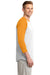 Sport-Tek T200 Mens 3/4 Sleeve Crewneck T-Shirt White/Gold Side