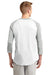 Sport-Tek T200 Mens 3/4 Sleeve Crewneck T-Shirt White/Heather Grey Back