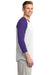 Sport-Tek T200 Mens 3/4 Sleeve Crewneck T-Shirt White/Purple Side