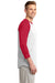 Sport-Tek T200 Mens 3/4 Sleeve Crewneck T-Shirt White/Red Side