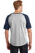 Sport-Tek T201 Mens Short Sleeve Crewneck T-Shirt Heather Grey/Navy Blue Back