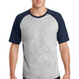Sport-Tek Mens Short Sleeve Crewneck T-Shirt - Heather Grey/Navy Blue