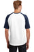 Sport-Tek T201 Mens Short Sleeve Crewneck T-Shirt White/Navy Blue Back