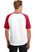Sport-Tek T201 Mens Short Sleeve Crewneck T-Shirt White/Red Back