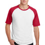 Sport-Tek Mens Short Sleeve Crewneck T-Shirt - White/Red
