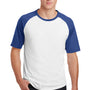 Sport-Tek Mens Short Sleeve Crewneck T-Shirt - White/Royal Blue