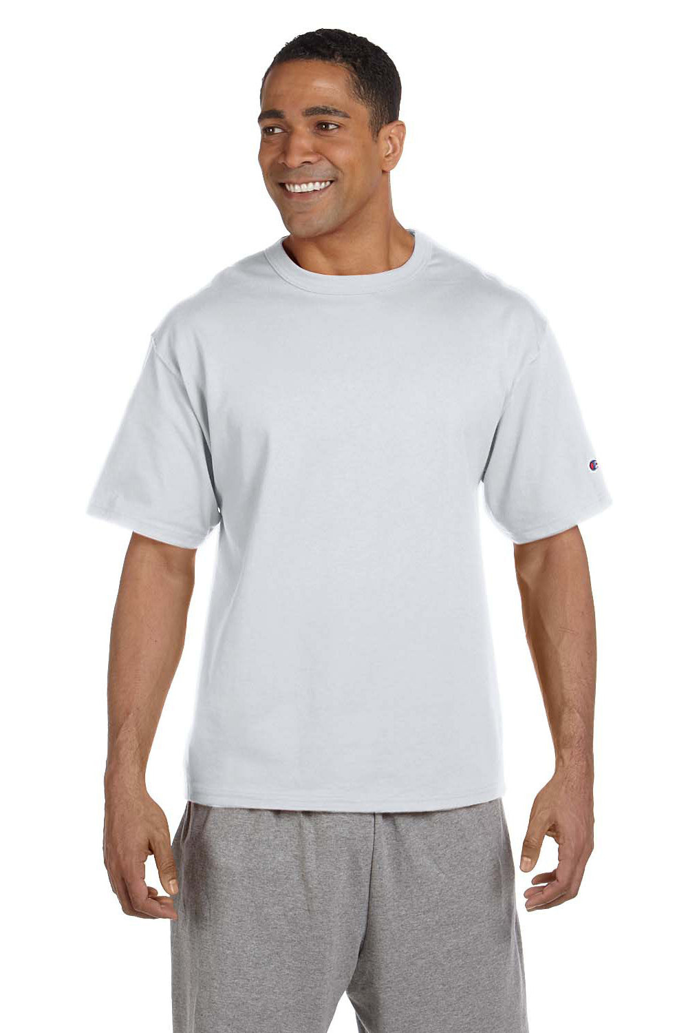 Champion T2102 Mens Heritage Short Sleeve Crewneck T-Shirt Silver Grey Front
