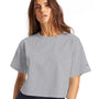 Champion Womens Heritage Cropped Short Sleeve Crewneck T-Shirt - Oxford Grey