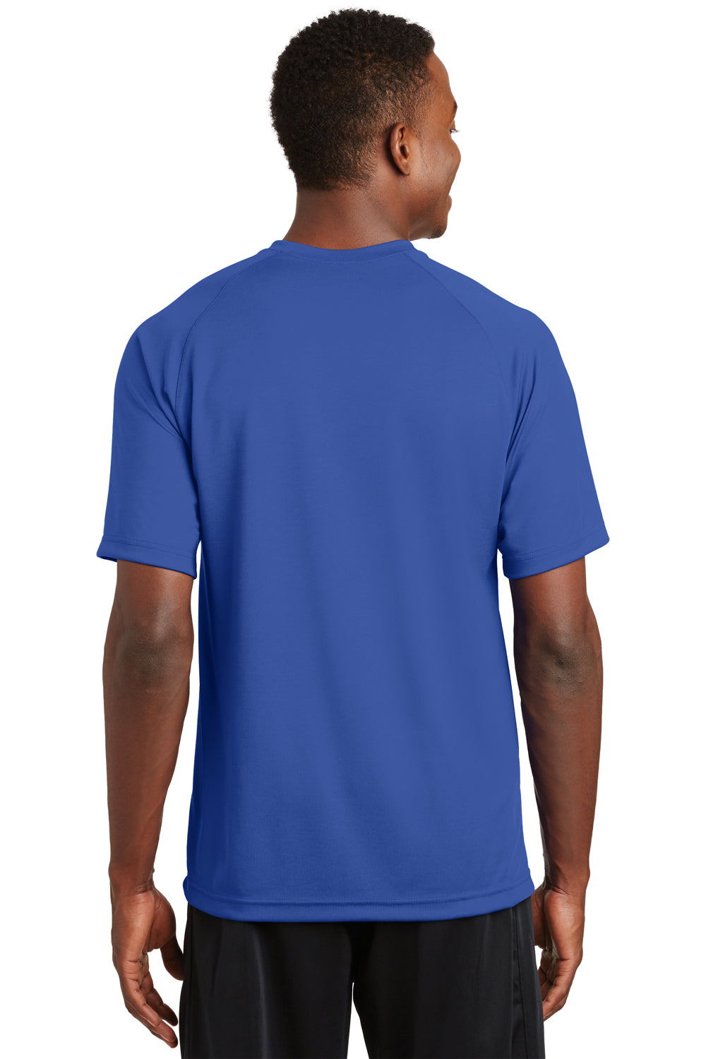 Sport-Tek T473 Mens Dry Zone Moisture Wicking Short Sleeve Crewneck T-Shirt Royal Blue Back