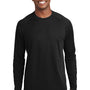 Sport-Tek Mens Dry Zone Moisture Wicking Long Sleeve Crewneck T-Shirt - Black