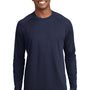 Sport-Tek Mens Dry Zone Moisture Wicking Long Sleeve Crewneck T-Shirt - True Navy Blue