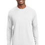 Sport-Tek Mens Dry Zone Moisture Wicking Long Sleeve Crewneck T-Shirt - White