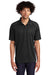 Sport-Tek T474 Mens Dri-Mesh Moisture Wicking Short Sleeve Polo Shirt Black Front