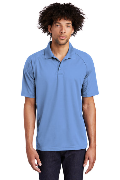 Sport-Tek T474 Mens Dri-Mesh Moisture Wicking Short Sleeve Polo Shirt Carolina Blue Front