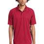 Sport-Tek Mens Dri-Mesh Moisture Wicking Short Sleeve Polo Shirt - Engine Red