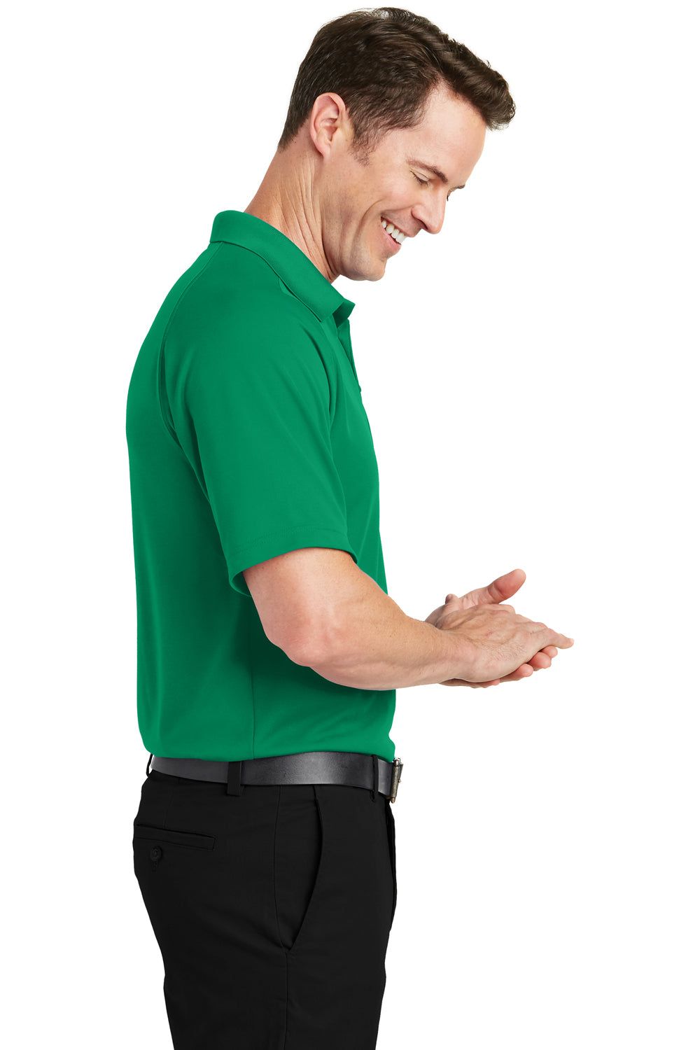 Sport-Tek T475 Mens Dry Zone Moisture Wicking Short Sleeve Polo Shirt Kelly Green Side