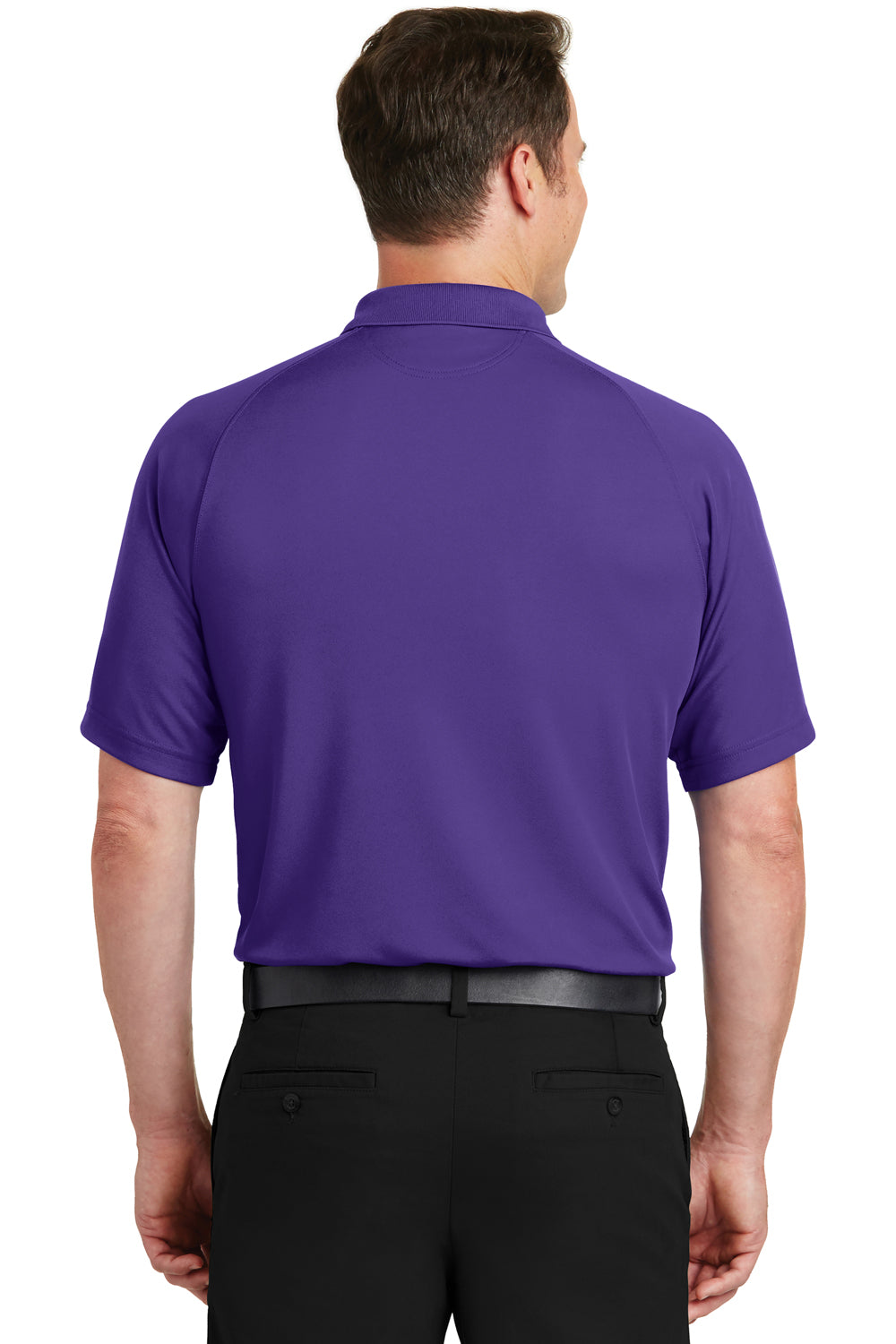 Sport-Tek T475 Mens Dry Zone Moisture Wicking Short Sleeve Polo Shirt Purple Back