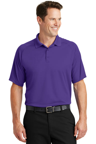 Sport-Tek T475 Mens Dry Zone Moisture Wicking Short Sleeve Polo Shirt Purple Front