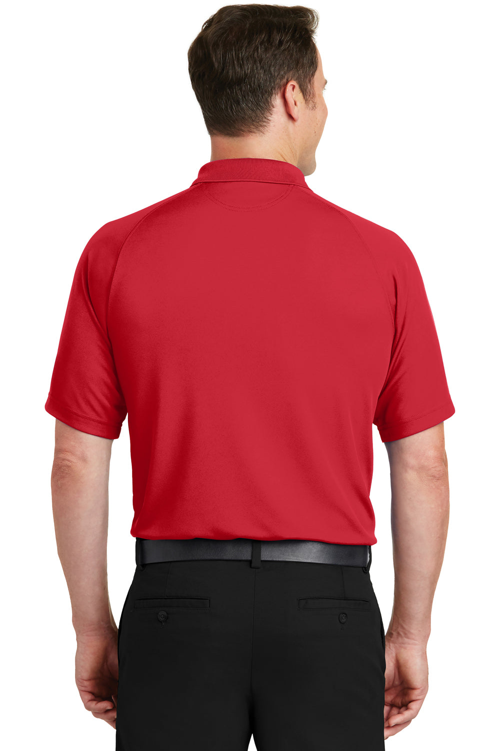 Sport-Tek T475 Mens Dry Zone Moisture Wicking Short Sleeve Polo Shirt Red Back